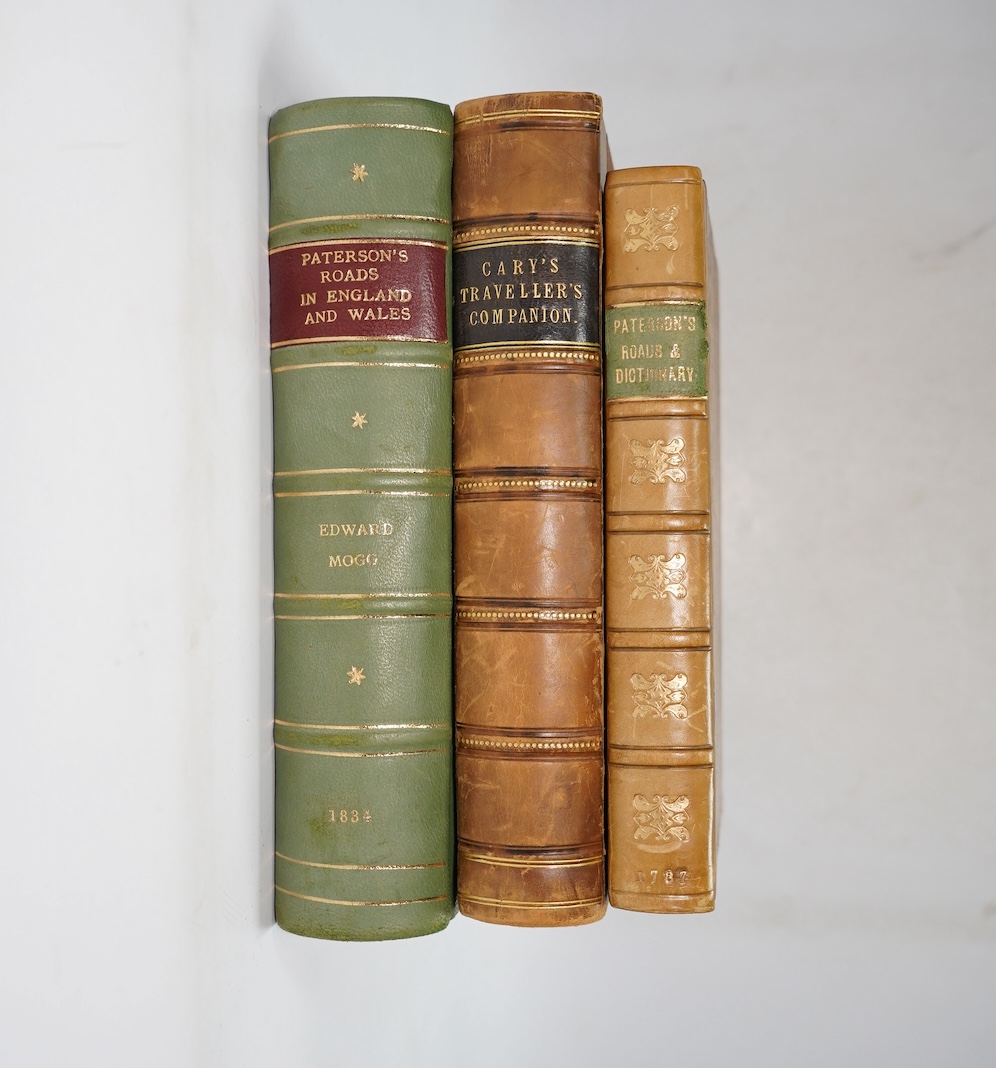 Paterson, Daniel - A New and Accurate Description of all the Direct and Principal Cross Roads in England and Wales ....8th edition, corrected and improved, with considerable additions. double page map. 1789; bound togeth